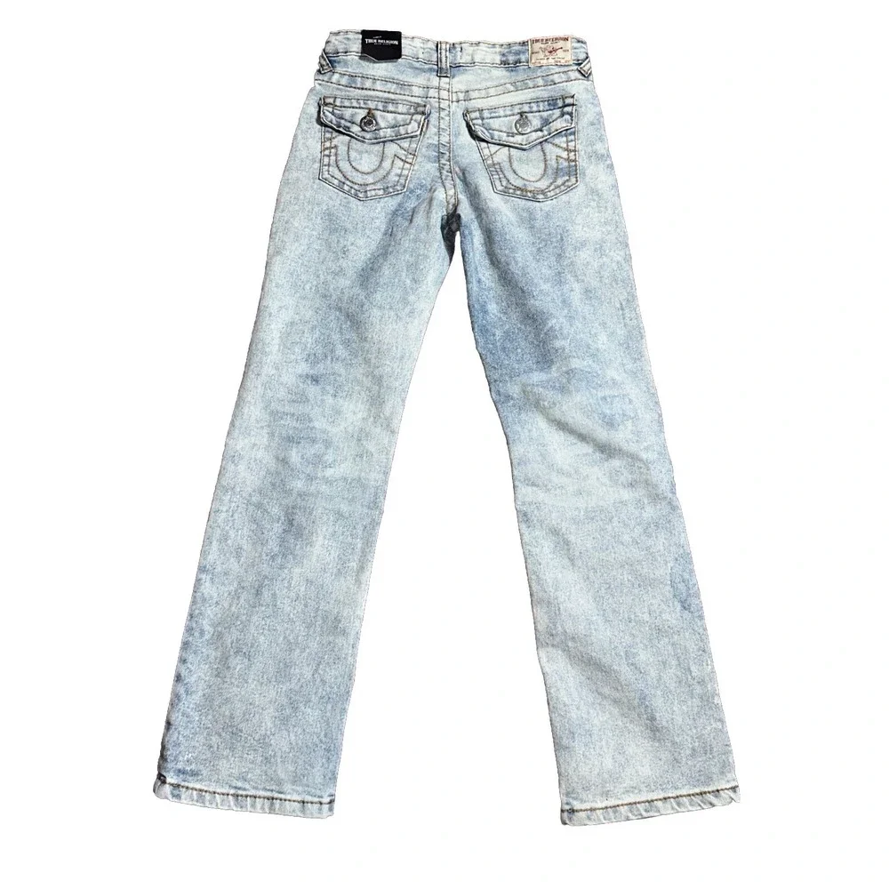 True Religion Ricky Relaxed Straight 10 Jeans 25x26 Blue Distressed Jeans